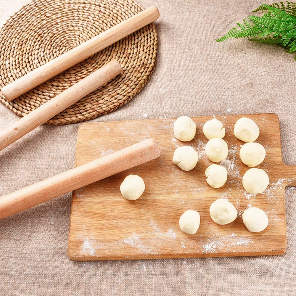 Mattarello in legno francese, conico, mattarello in legno di alta qualità, durevole, superficie liscia, ideale per pasta, pane, pizza, 35 cm,