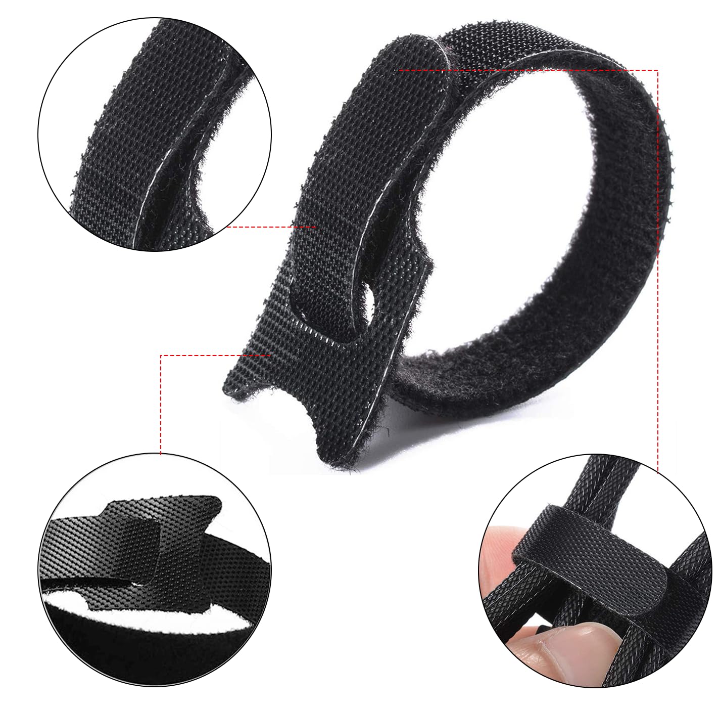 Fascette Riutilizzabili 50 Cinghie Organizzacavo Riutilizzabili In