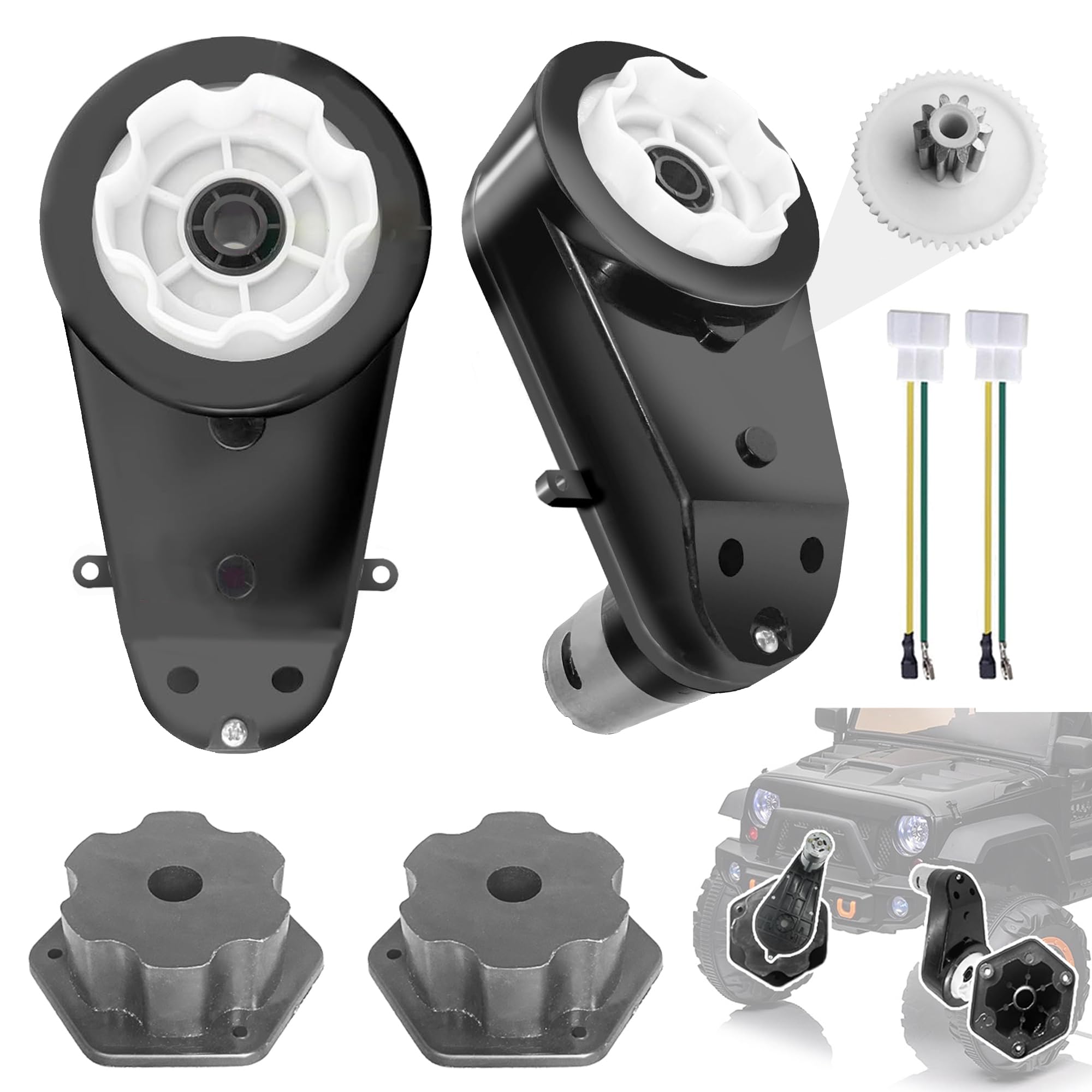 Lot de 2 Engrenages de Moteur Rapides RS550 24 V 40 000 tr/min Acier pour Voiture Électrique Enfants