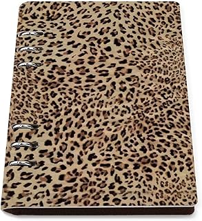 バインダー ヒョウ柄 ノートシステム手帳 ジャーナルブック軽量 手帳カバー ノート メモ 手帳 学生用 オフィス用 日記帳