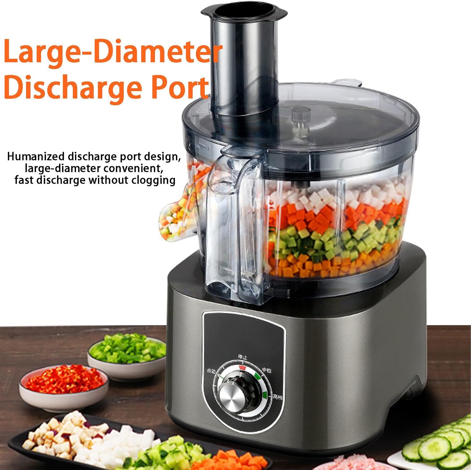 Kitchen Vegetable and Fruit Blender Chopper, Commercial Vegetable Dicer, Food Processors & Choppers, Food Processor Multifunctional, Easy to Clean, for Potato Onion Carrots Etc,Gray