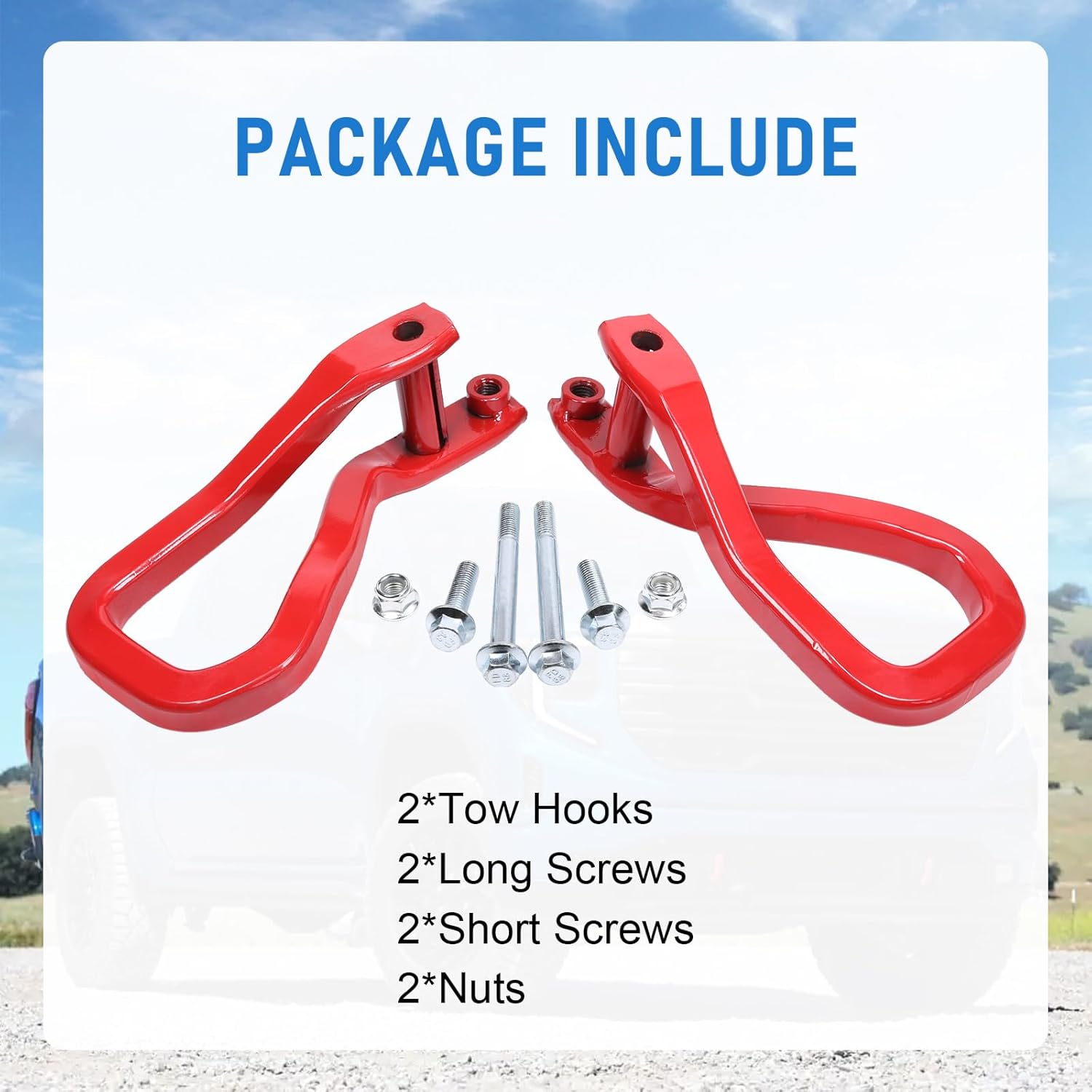 Front Tow Hook Replacement for GMC Sierra 1500 2019-2022 in Red Car Tow Hook Ring Front Lower Bumper Trailer Ring Steel Alloy 84280203