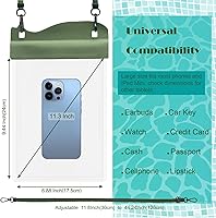 Vista 2 de YUMQUA Bolsa grande resistente al agua, paquete de 2 [hasta 11.3 pulgadas], IPX8 impermeable para teléfono celular, bolsa seca compatible con iPhone