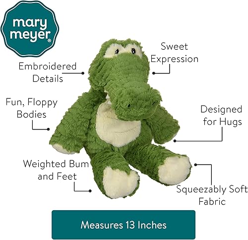 Miniatura 7 de Mary Meyer Marshmallow Gator - Juguete suave para amigo, 13 pulgadas, color verde
