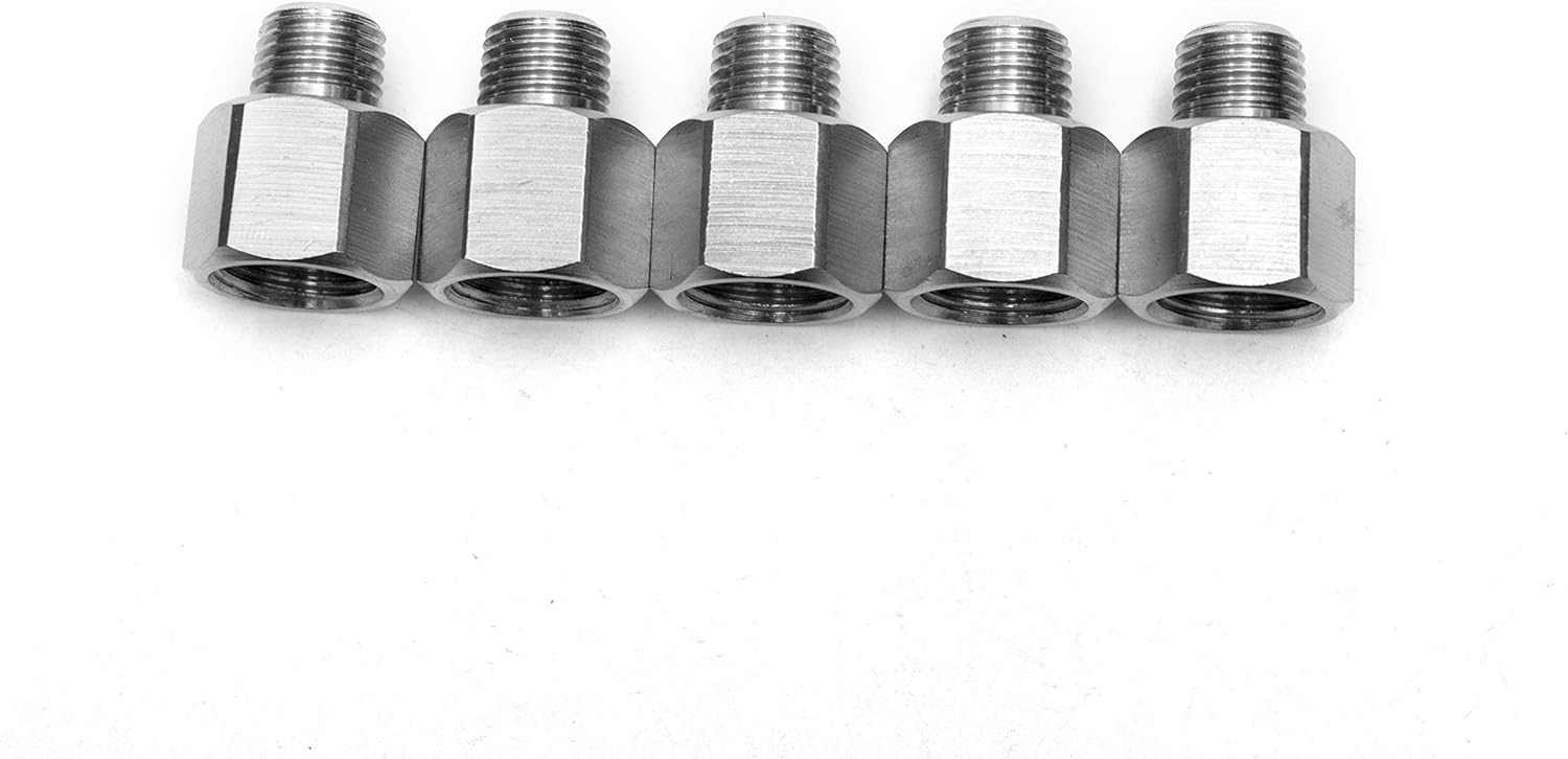 LTWFITTING Bar Production Stainless Steel 316 Pipe Fitting 3/8" Female x 1/4" Male NPT Adapter Air Fuel Water (Pack of 5)