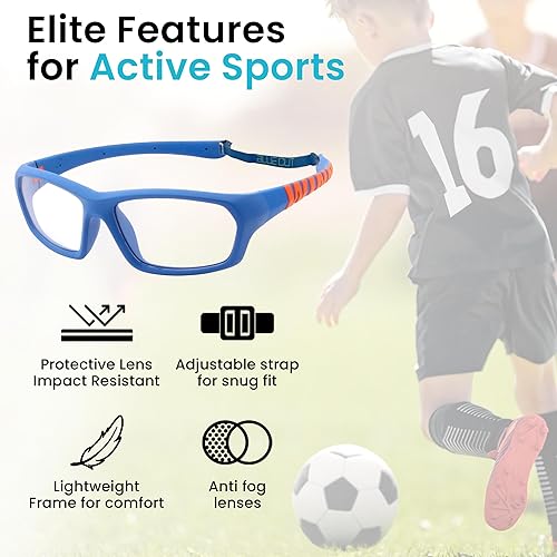 Miniatura 32 de BLUE CUT Gafas de protección deportiva, lentes antiniebla, gafas de seguridad para baloncesto, pickleball y todos los deportes al aire libre Azul