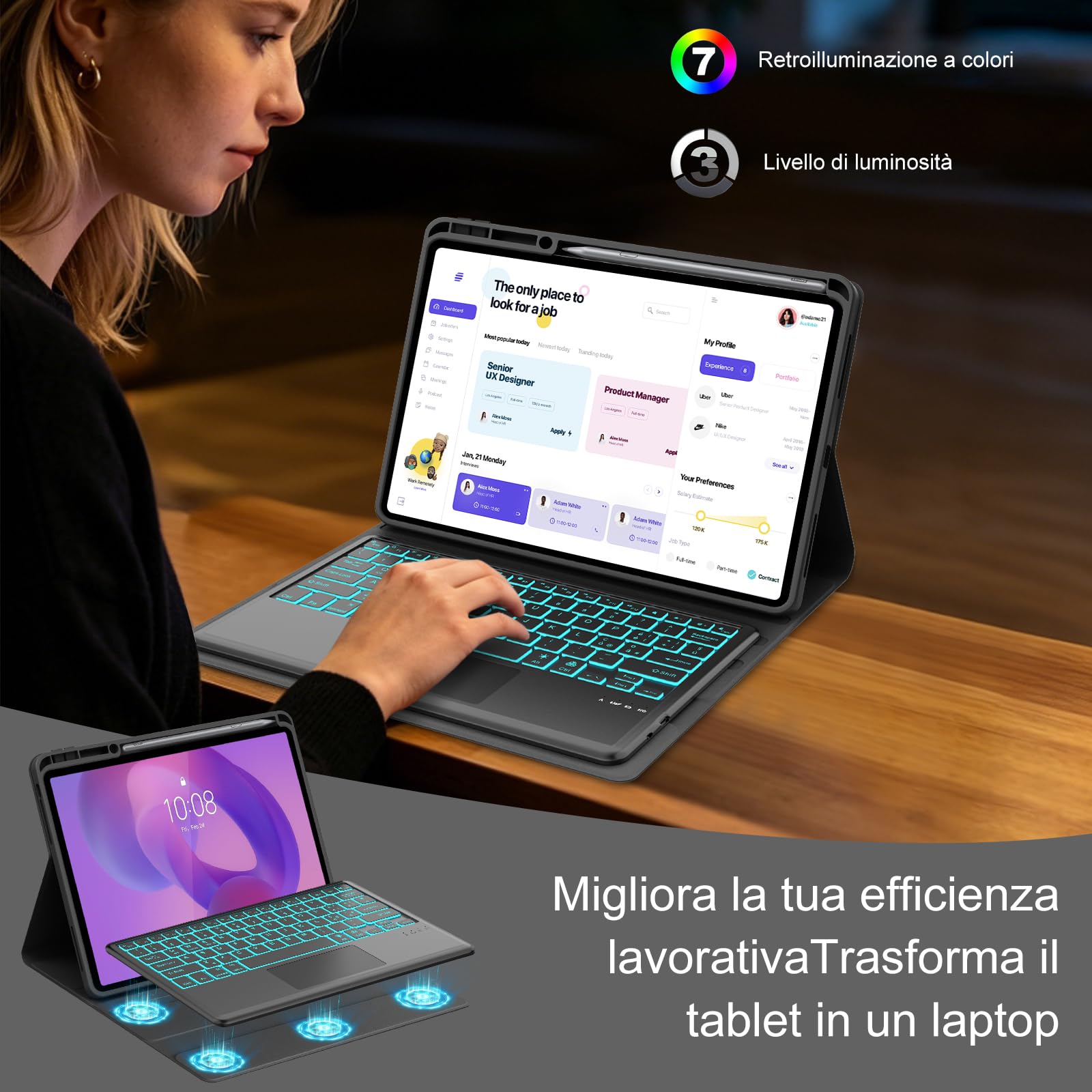 FOGARI Coque clavier pour Lenovo Idea Tab Pro 2025 12,7"