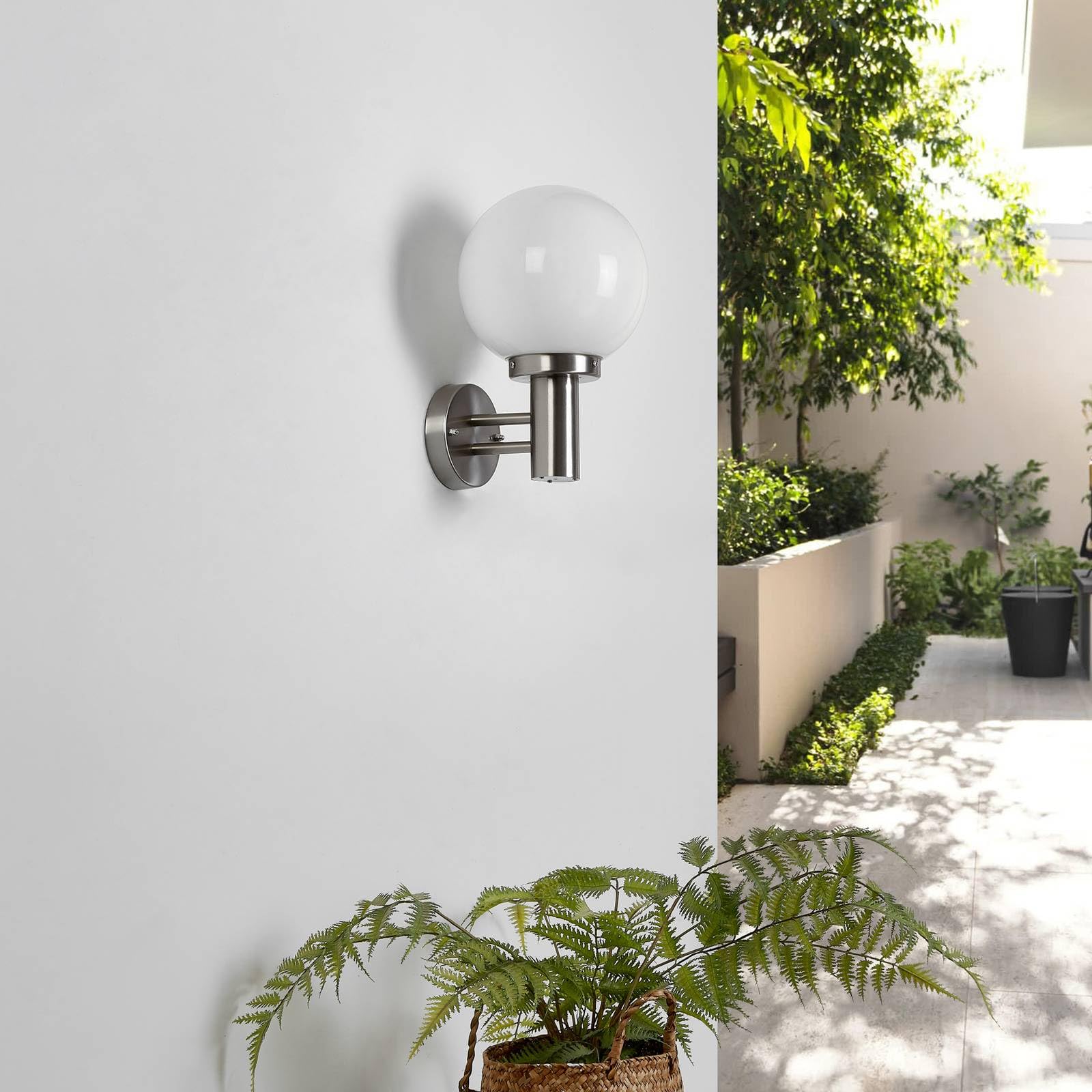 Lindby Applique da esterni (Moderno) colore Grigio, in Acciaio Inox parete esterna/parete casa abitazione terrazzo und balcone