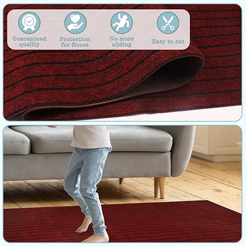 Miniatura 6 de Alfombra de pasillo de 3 pies x 16 pies, AYOHA 2'-82' alfombra de utilidad para entrada, pasillo, pasillos, balcón, garajes, alfombras de área con