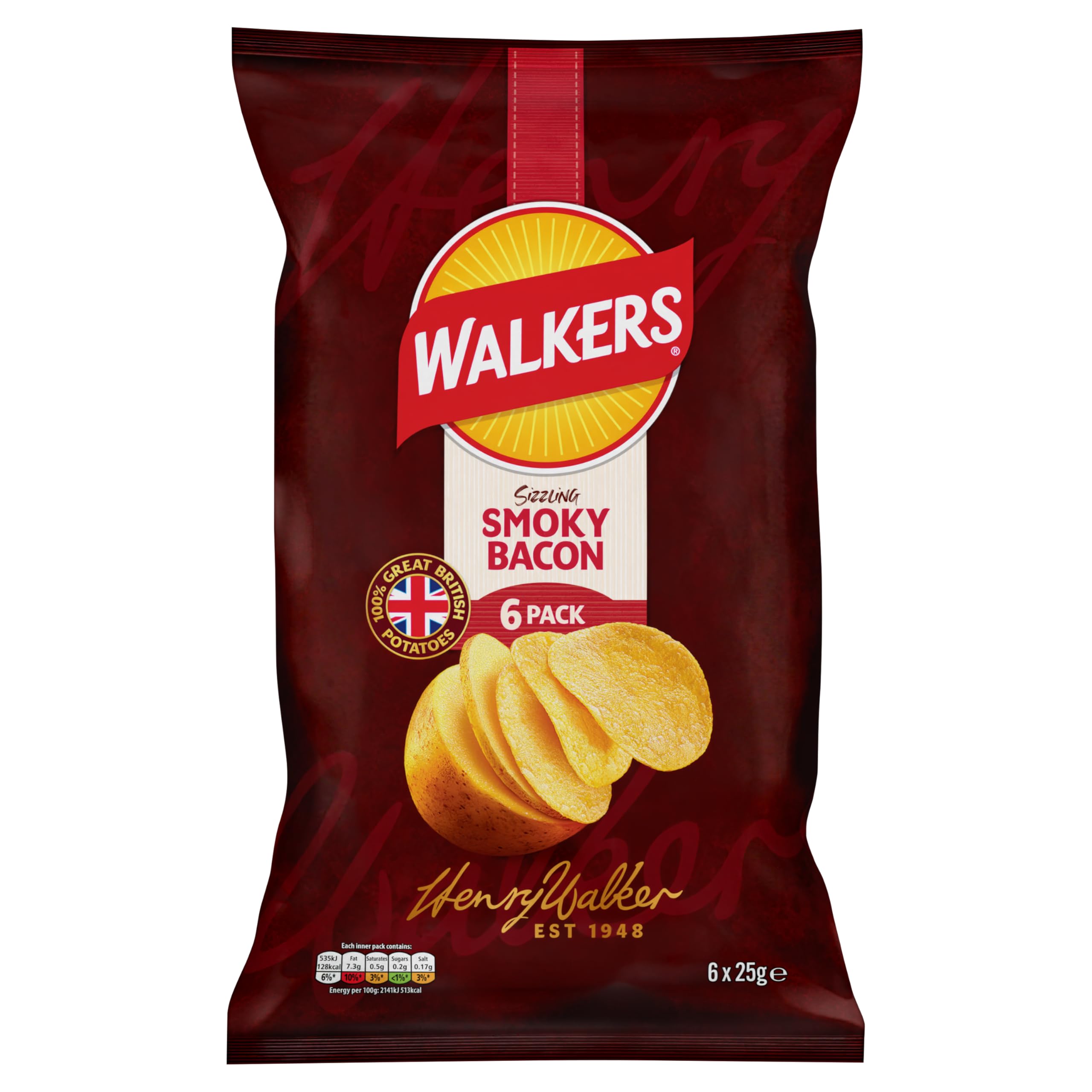 Smoky Bacon Multipack Crisps 6x25g