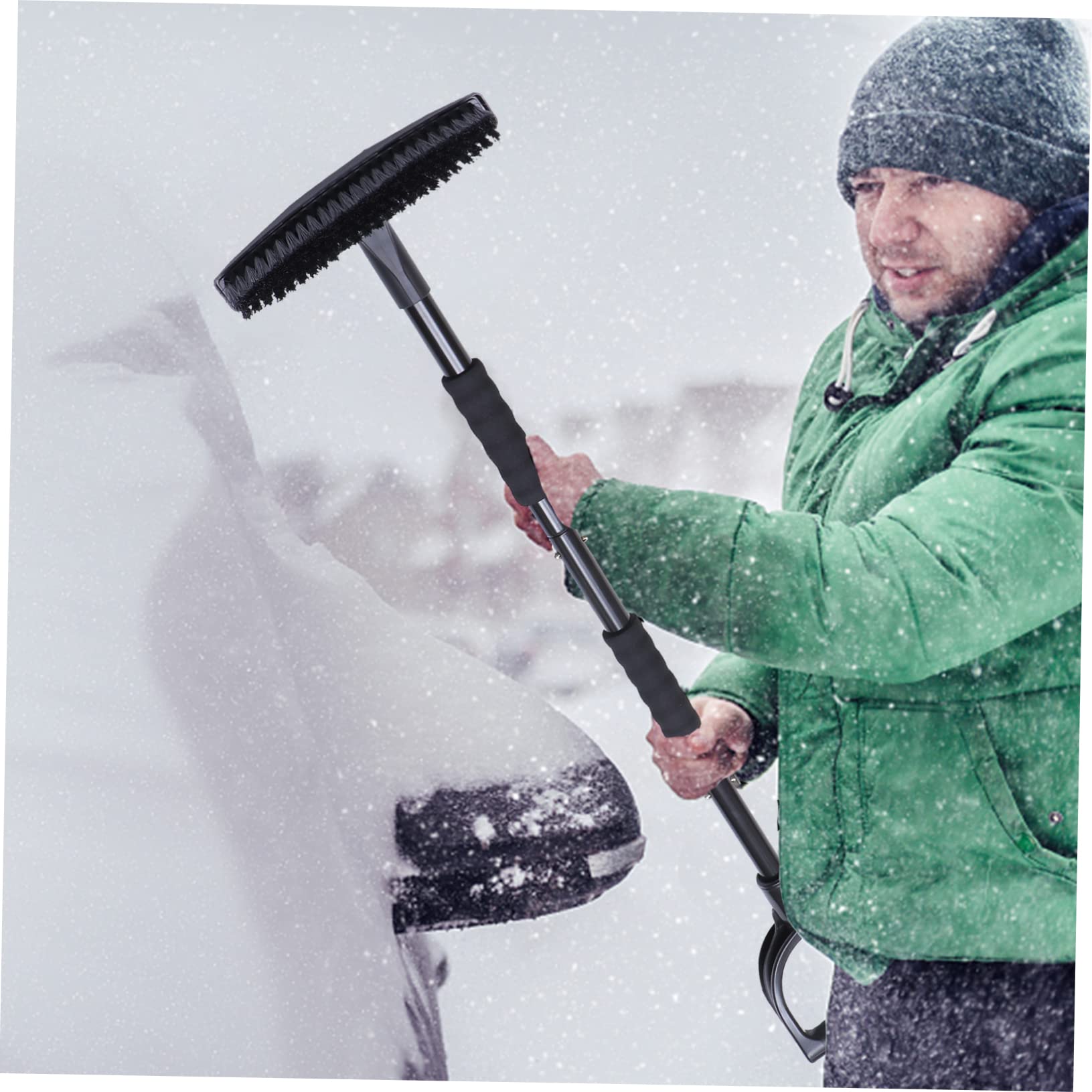 Sosoport Traje De Pala De Nieve para Coche Extensible y Desmontable Incluye Rascador De Hielo Cepillo Quitanieves para Uso Invierno para Limpiar El Parabrisas Techo del Coche