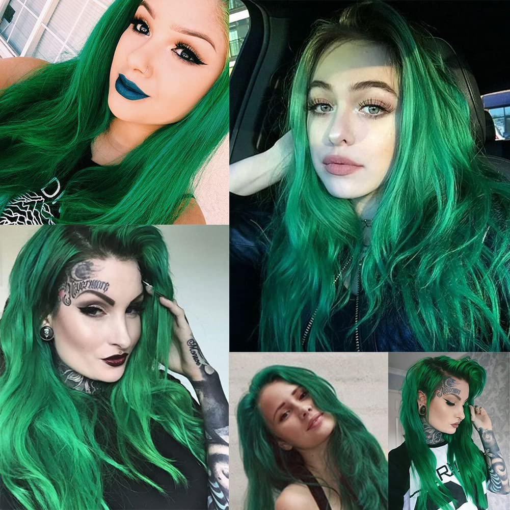 Amazon.com: Swiking Long Curly Green Wig for Women Charming  display picture 2