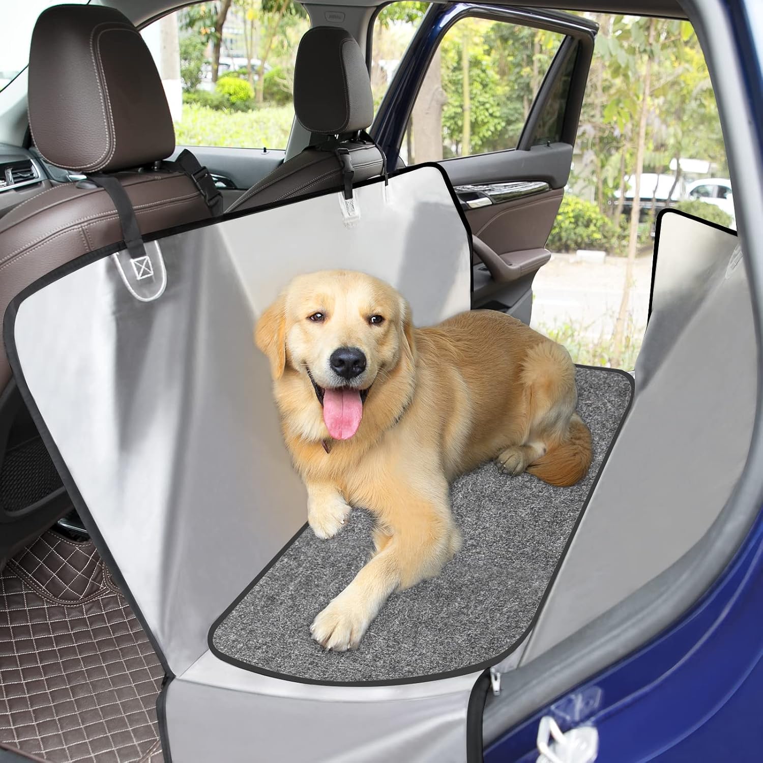 Garoopion Dog Car Seat Cover for Back Seat - Durable, Nonslip, Waterproof - Protector Against Dirt, Shedding and Scratching for Small or…