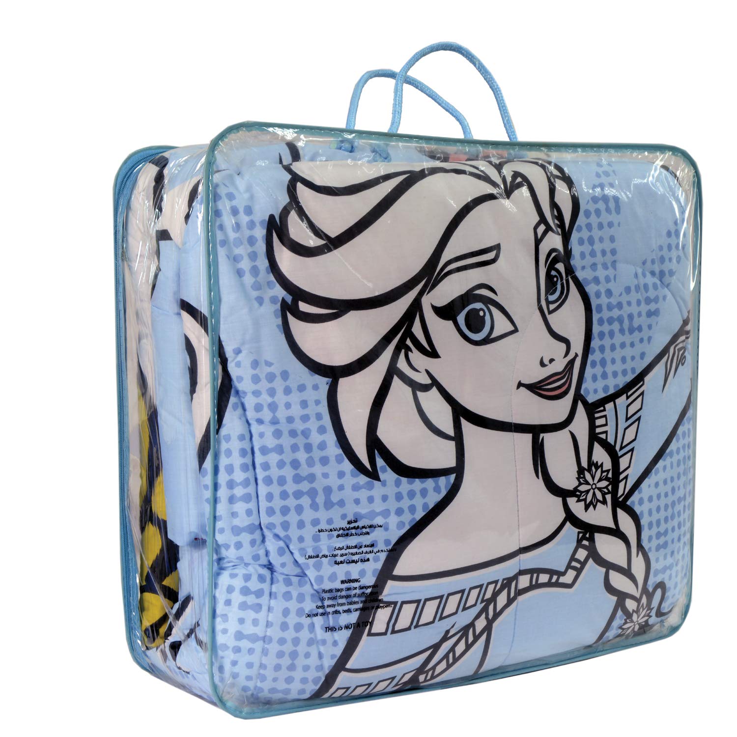 Disney TC 4255-18 Bedding Set for Kids - Frozen - 4 pcs (1 Comforter 1 Bedding Sheet 1 Pillow 1 Pillowcase)