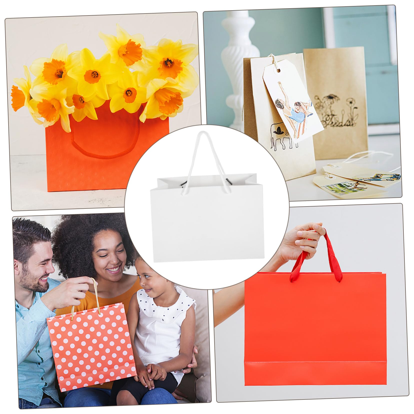 BUGUUYO Bolsas de Papel Kraft de Obsequio con Asa Reutilizables 20 para Dulces y Pequeños Objetos en Fiestas y Baby Showers