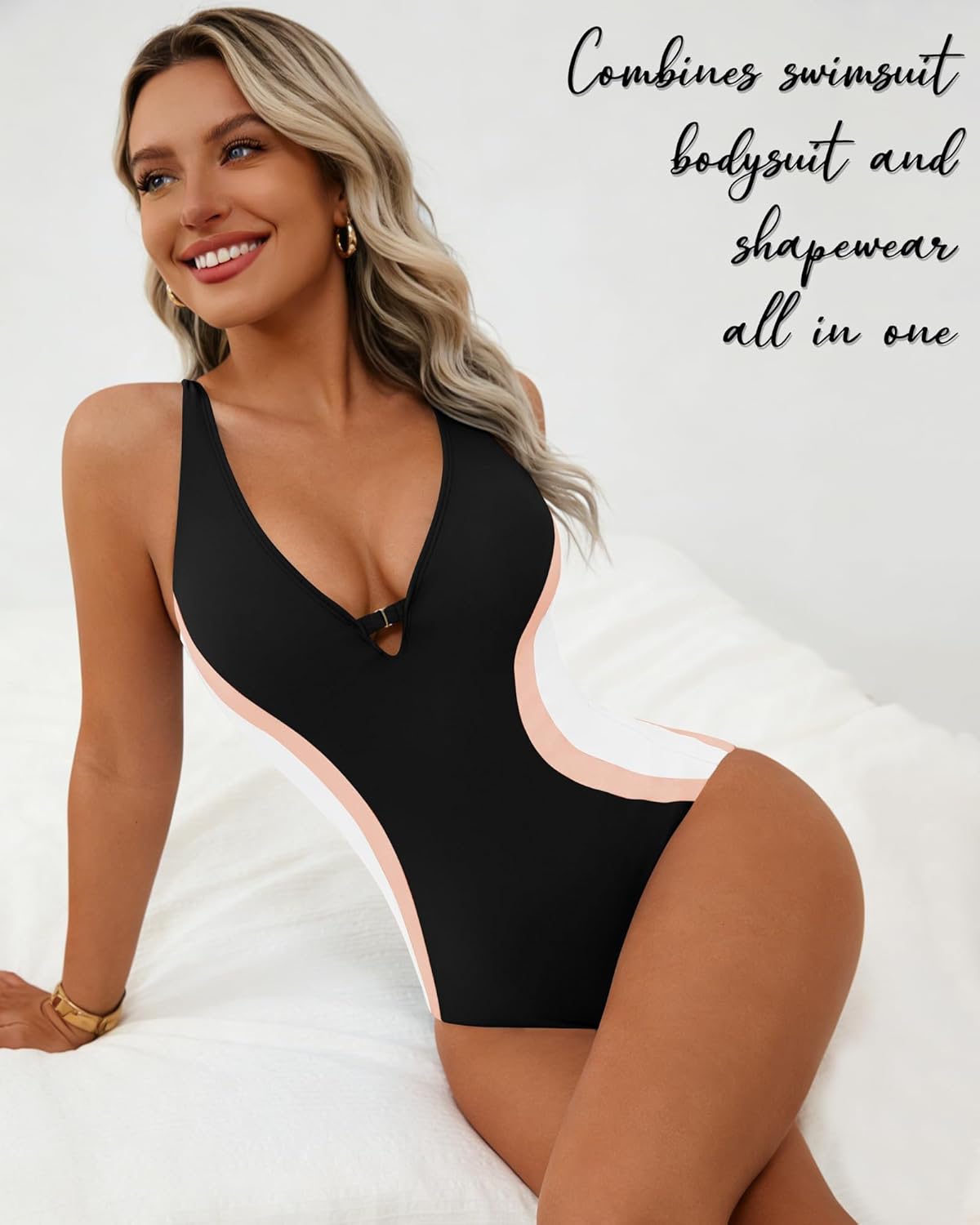XUNYU One Piece Swimsuit Women Tummy Control Sexy Slimming Bathing Suits Modest Full Coverage Swimwear Cross Back Swim Suits - Image 6