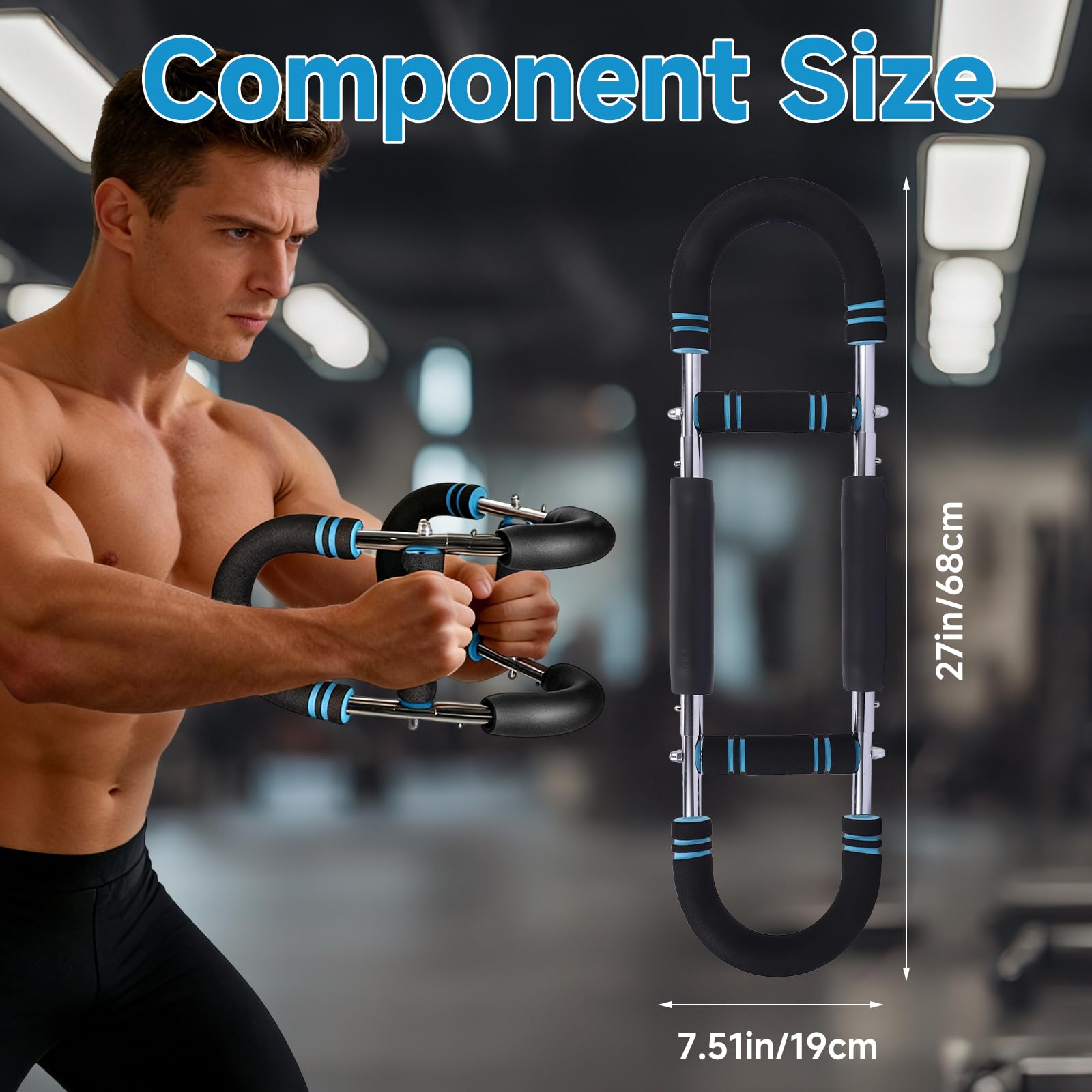 Twister Armtrainer, Appareil de Musculation Réglable (18KG-50KG), Portable Barre de Torsion avec Design Amovible, Entraînement Complet des Pectoraux, Bras et Avant-Bras à la Maison