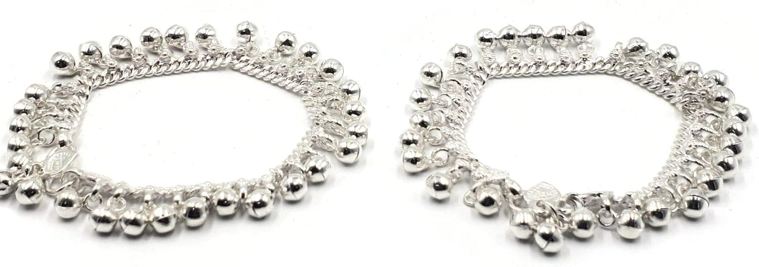700 Silver Traditional Bell Anklet - Style#02