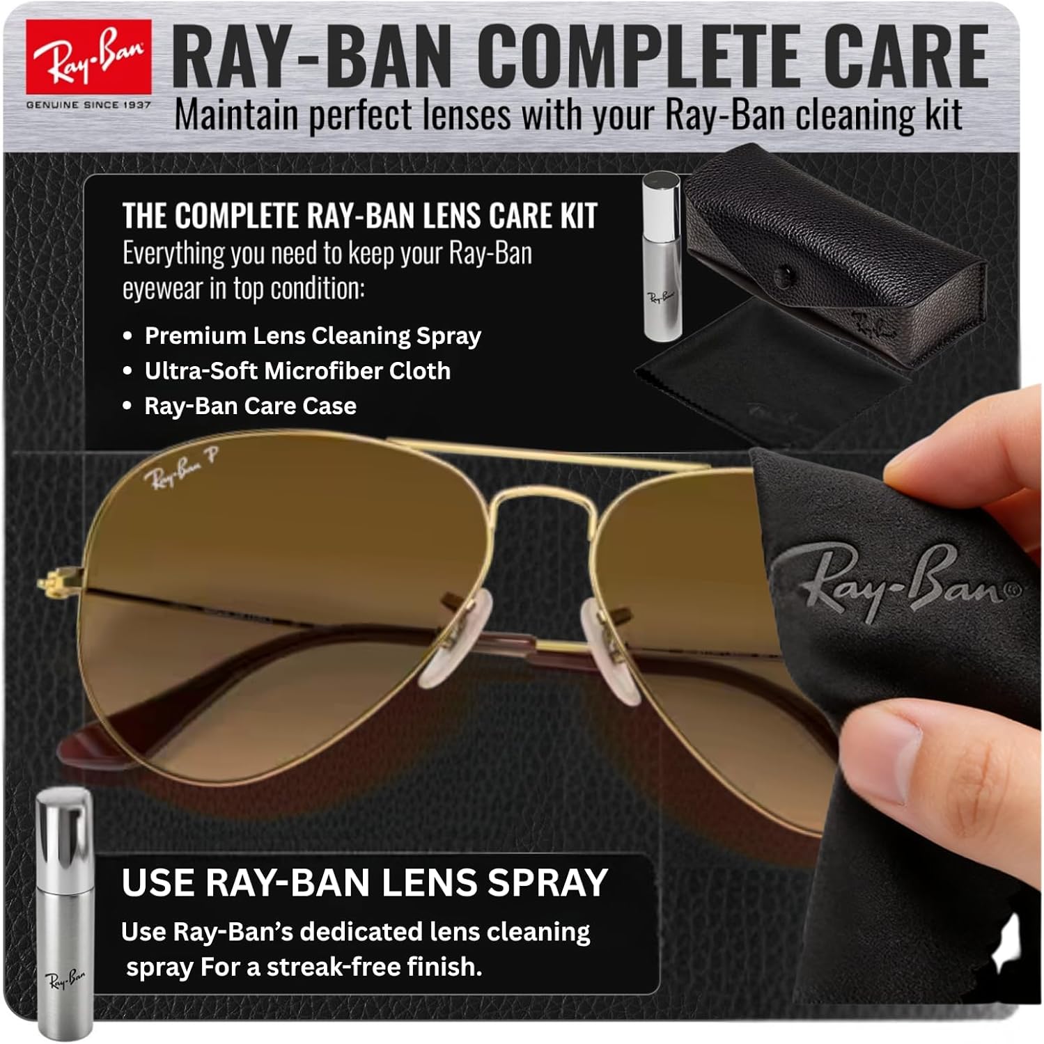 Ray-Ban RB3025 AVIATOR GRADIENT POLARIZED Pilot Shaped Sunglasses for Men & Women with Official RAYBAN Eyewear Kit