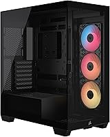 Corsair 3500X RS ARGB Mid-Tower PC Case - Reverse Rotor Fans, Panoramic Glass, GPU Anti-Sag, Reverse Motherboard Compatible - Black
