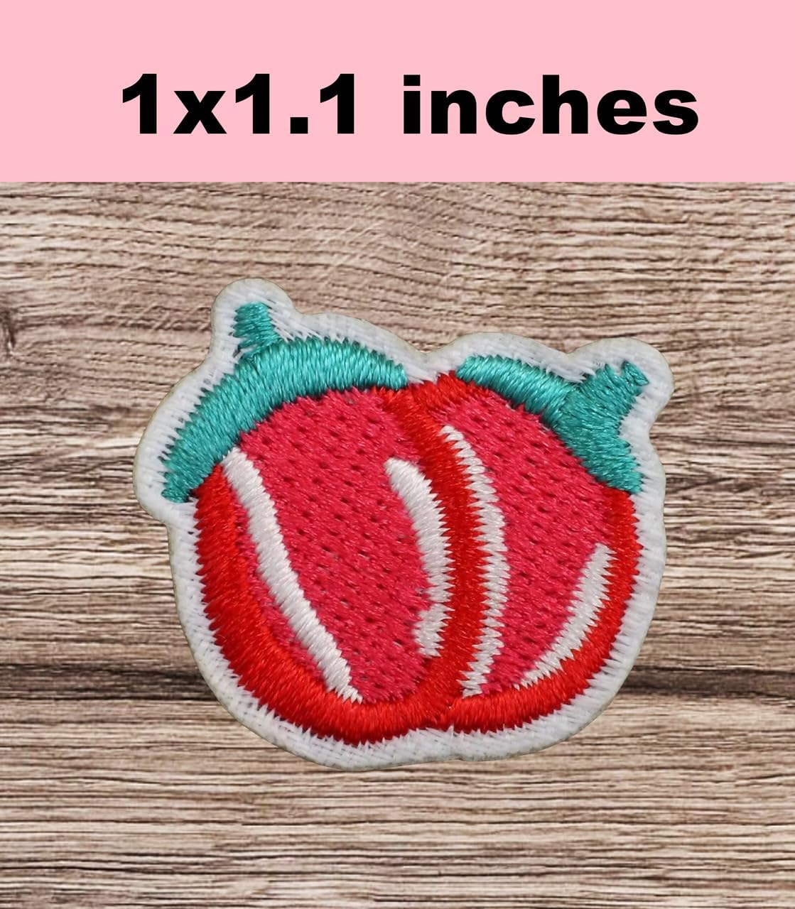 Mini Tomato Cute Embroidered Iron On Sew On Patch Red Tomato Cartoon Appliques Fabric Decorating Clothes T-Shirts Jackets Jeans Sweatshirts Backpacks Bookbag (3 PCS.)