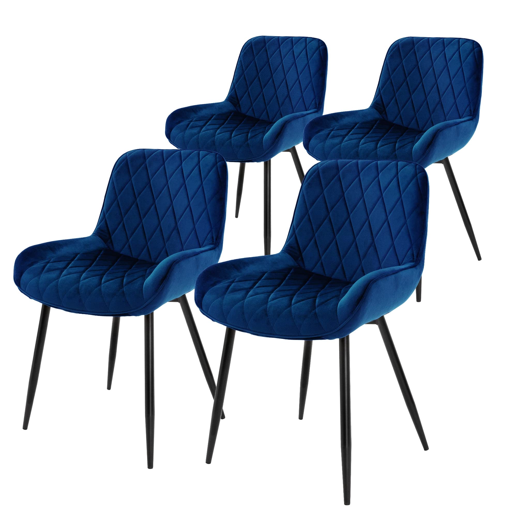 ML-Design Set Di 6 Sedie Da Pranzo In Velluto Antracite Con Motivo Triangolare – Imbottite, Gambe In Metallo, Protezioni Antigraffio