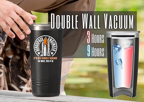 Miniatura 5 de Onebttl Regalos aeroespaciales para hombres, 20 onzas, regalos espaciales, vaso de acero inoxidable con tapa, taza de café de viaje con aislamiento