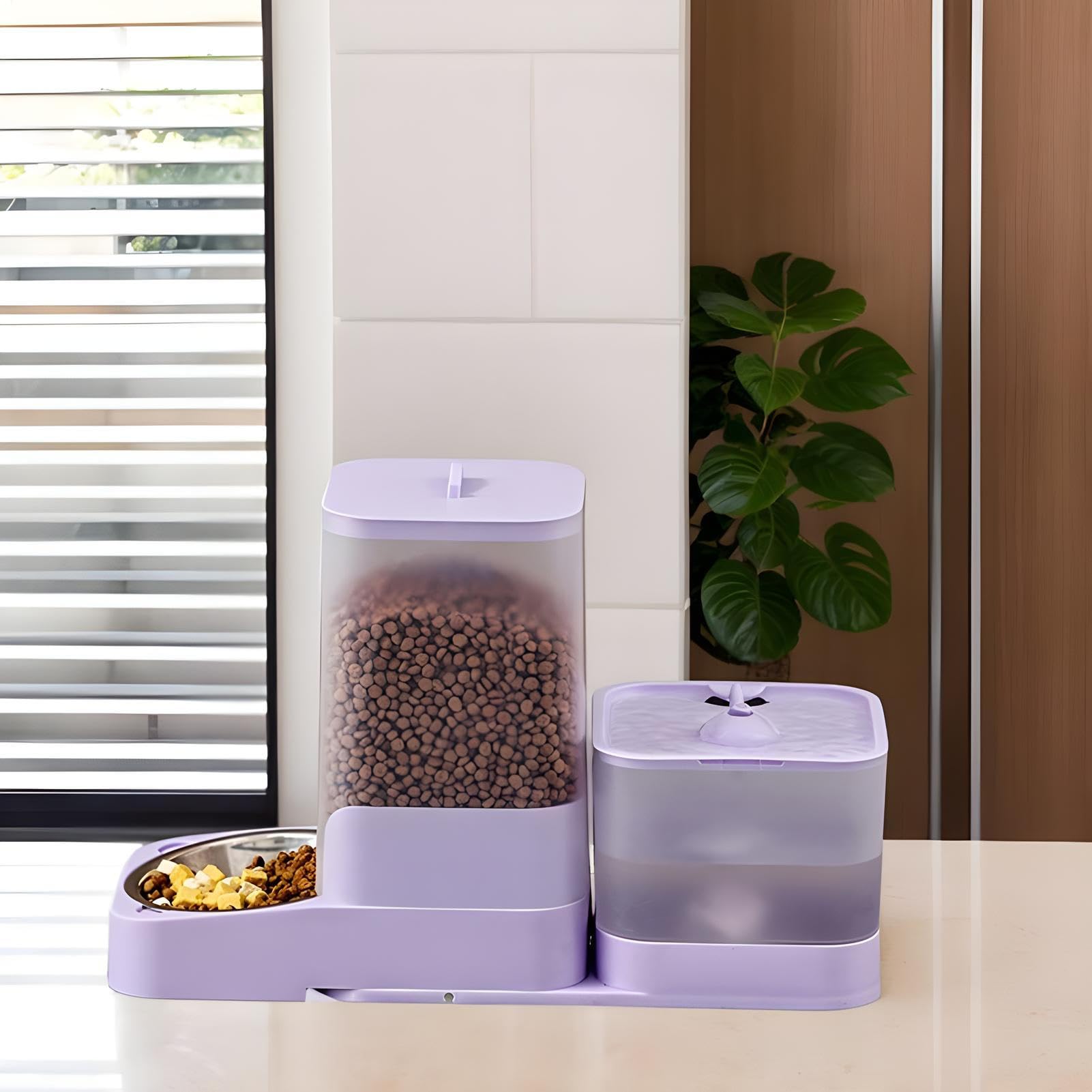 Mangeoire Automatique Chat Bol en Acier Inoxydable Grande Capacité pour
