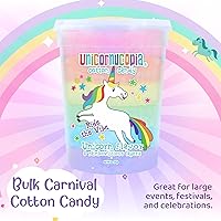 Vista 3 de Unicornucopia Algodón de azúcar – Paquete de 2 – 6 sabores de azúcar de algodón arcoíris – Unicornio fiesta de cumpleaños favores dulces para bolsas