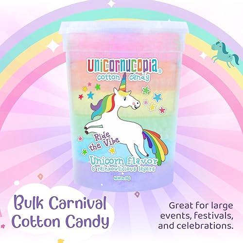 Miniatura 3 de Unicornucopia Algodón de azúcar  Paquete de 2  6 sabores de azúcar de algodón arcoíris  Unicornio fiesta de cumpleaños favores dulces para bolsas de