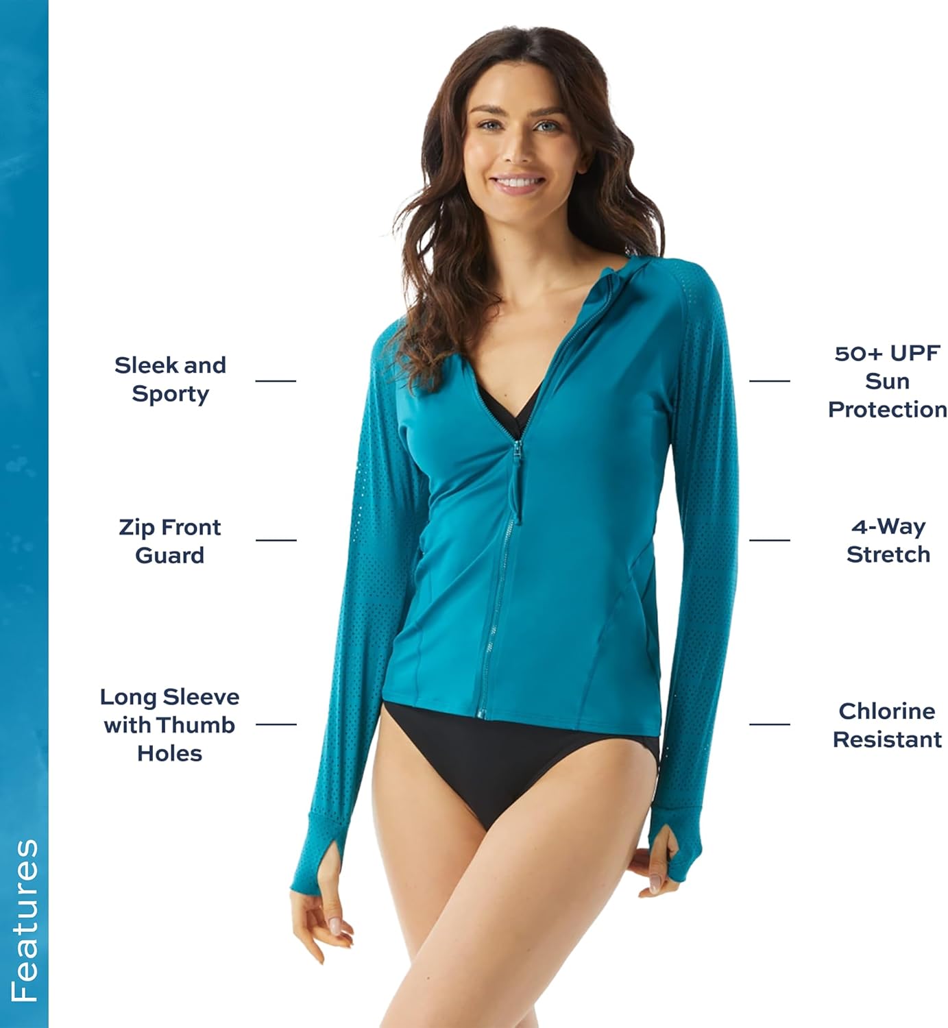 Beach House Sport Ava Long Sleeve Rash Guard for Women - Swimsuit Top Cover Up with UPF 50 Plus Protection - Image 2