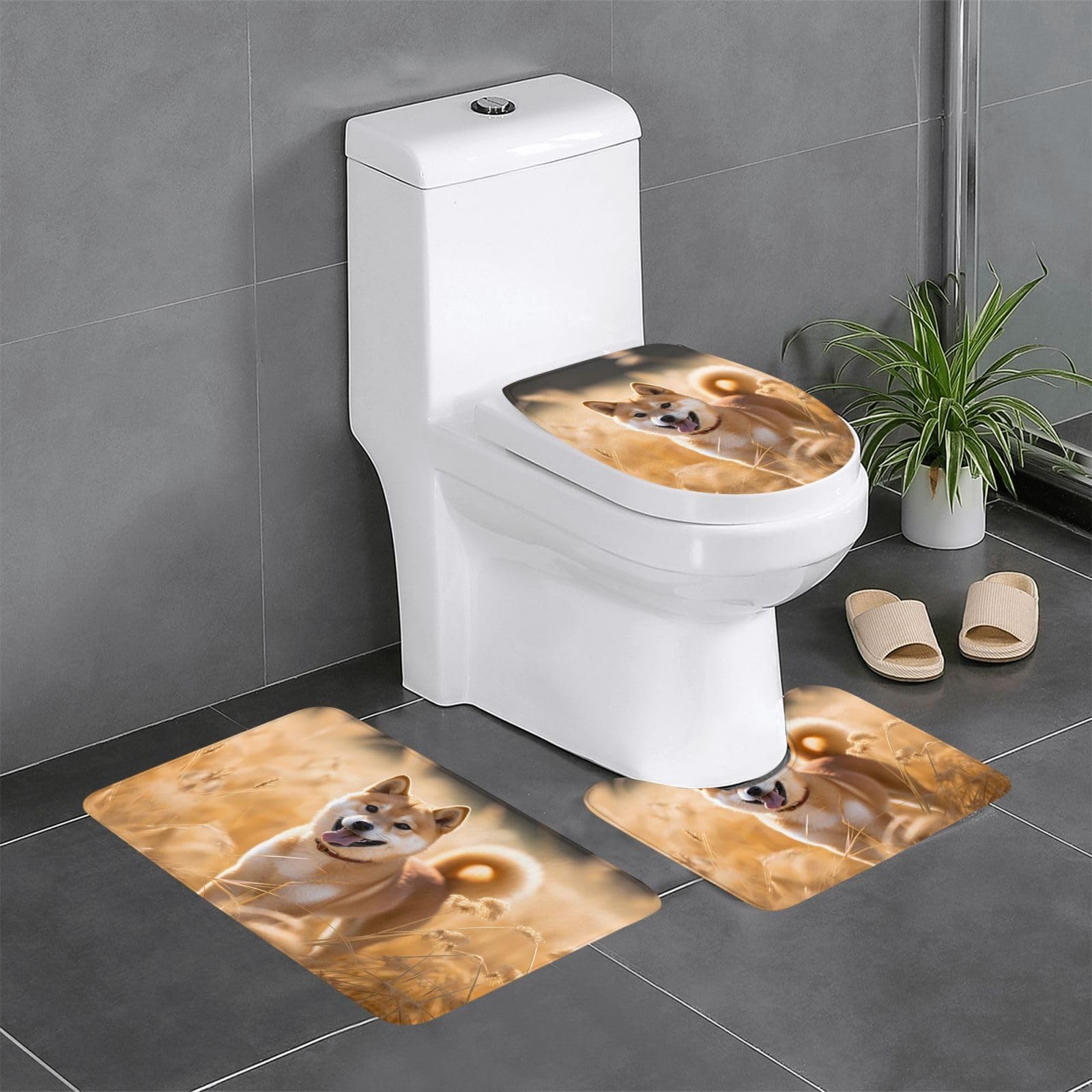 Tapis de salle de bain Shiba Inu antidérapants pour sécuriser et décorer vos toilettes