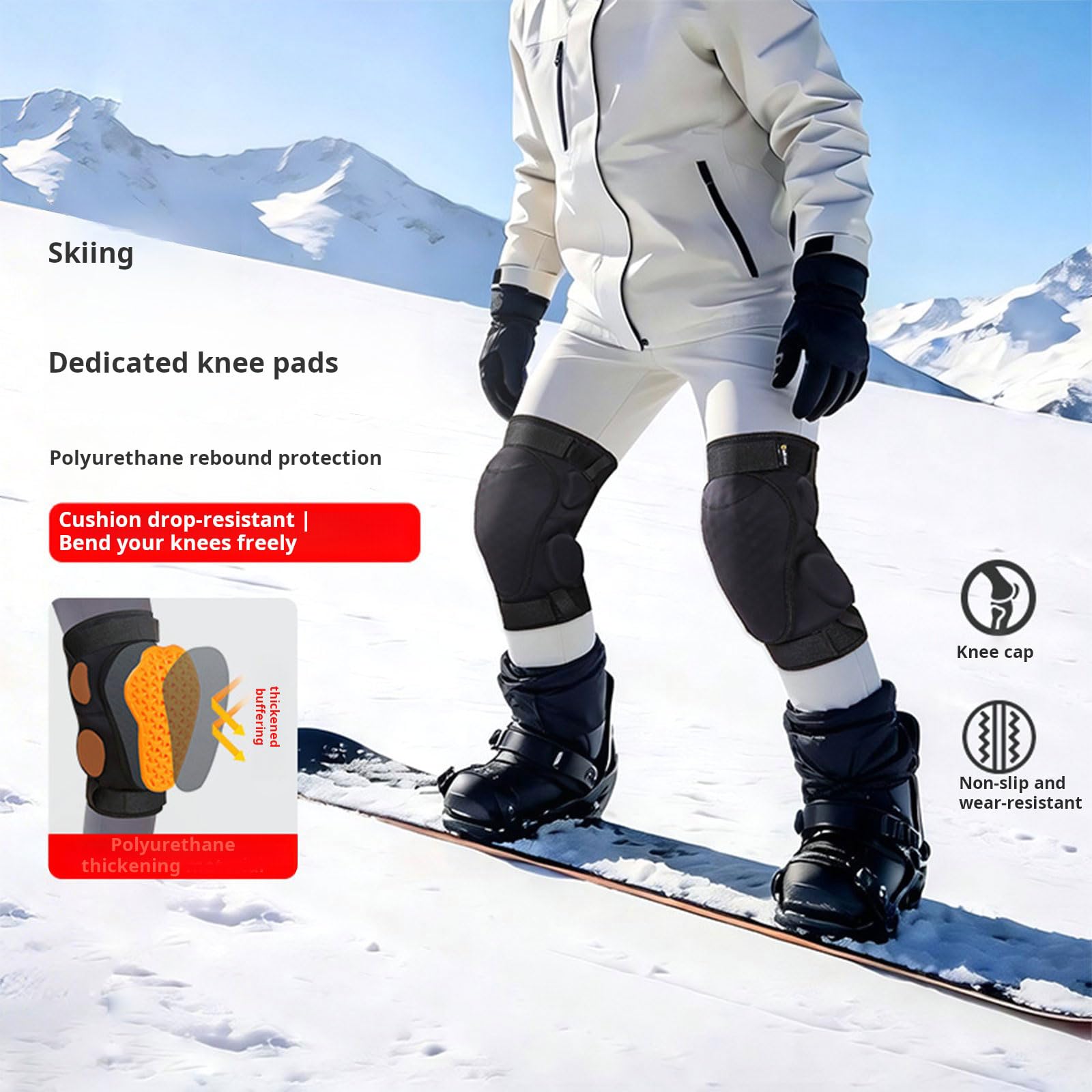 Stütze für Ski Skateboarding mit Schaumstoffpolsterung, S