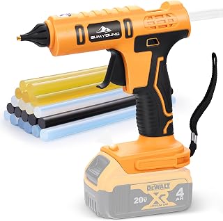 Cordless Hot Glue Gun for DEWALT 20V Battery,Drip-free Handheld Electric Power Glue Gun Full Size with 20pcs Glue Sticks,Wireless Glue Gun for Arts Crafts DIY Home Quick Repairs(Battery Not Included)