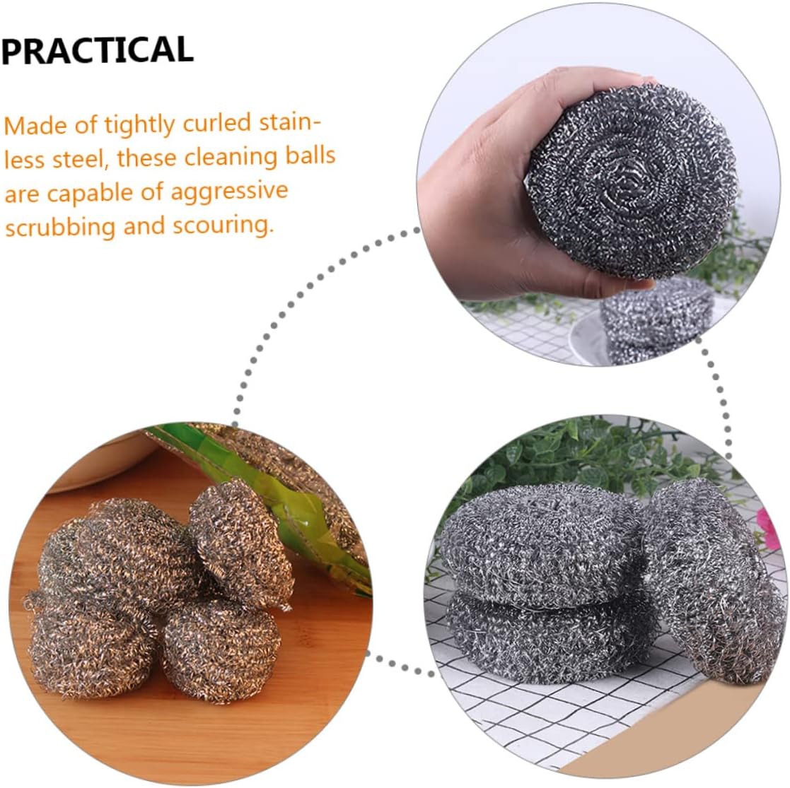 20Pcs Stainless Steel Pot Cleaning Balls Durable Wire Dishwashing Brushes for Effortless Kitchen Cleaning for Ovens Grills Pans and More