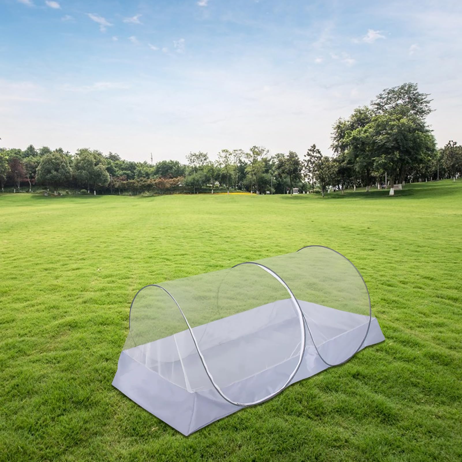 Moskitonetz Reise Faltbares Moskitonetz für Einzelbett Tragbares Campingzelt Outdoor,100x200cm Pop-up Moskitonetz Bett Zelt,Outdoor Fliegennetz mit Seitlichem Reißverschluss (Grau, 200 * 100 * 73cm)