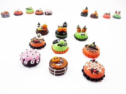 Miniatura 3 de Casa de muñecas Miniatura Alimentos 9 Mini Halloween Pastel Mixto 0.6 in Panadería Suministro 16675