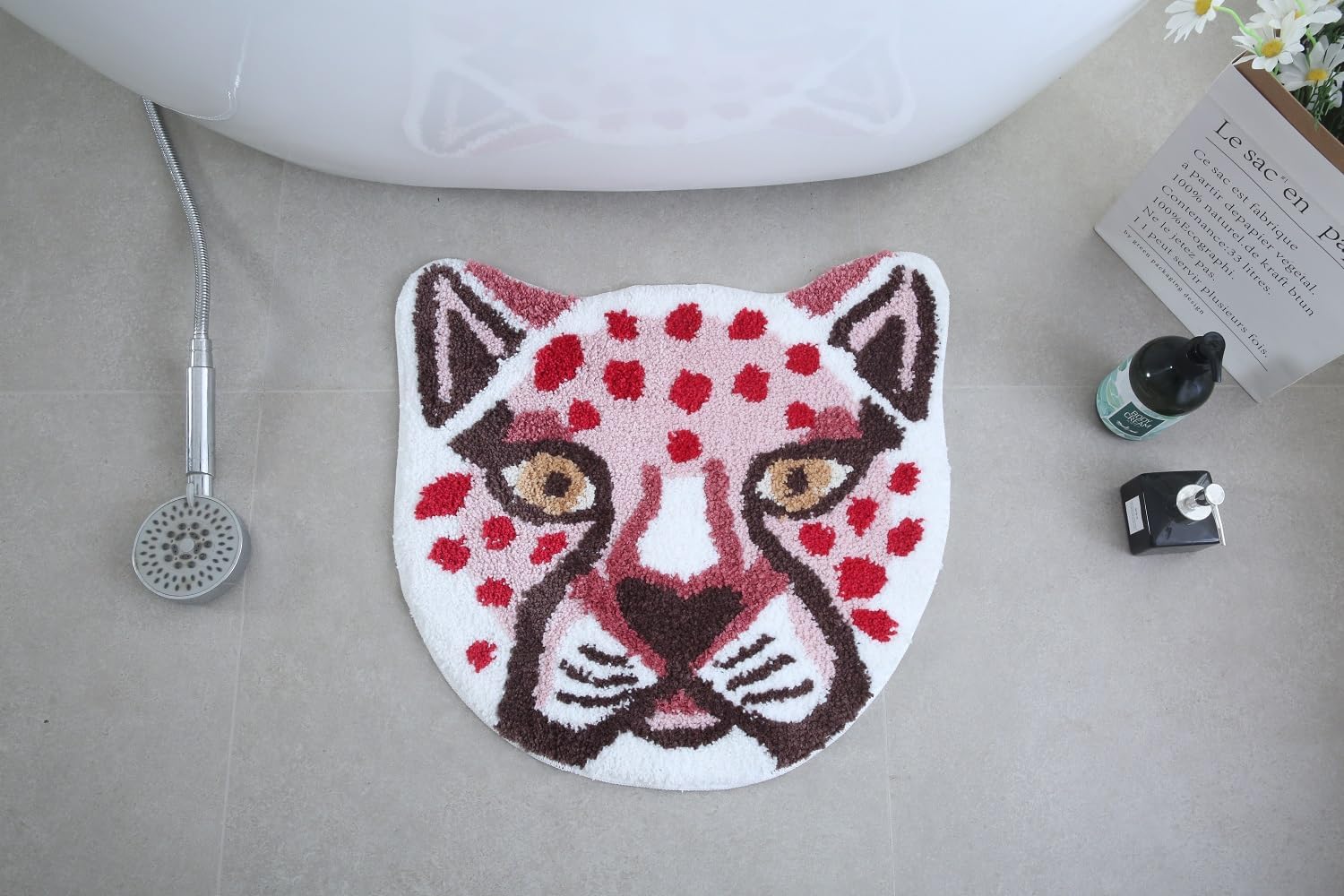 Wildlife Lion Tiger Head Design Small Rug for Bathroom,Bedroom,Home Decor Area Rug,Small Carpet,pet mat, (Cheetah)