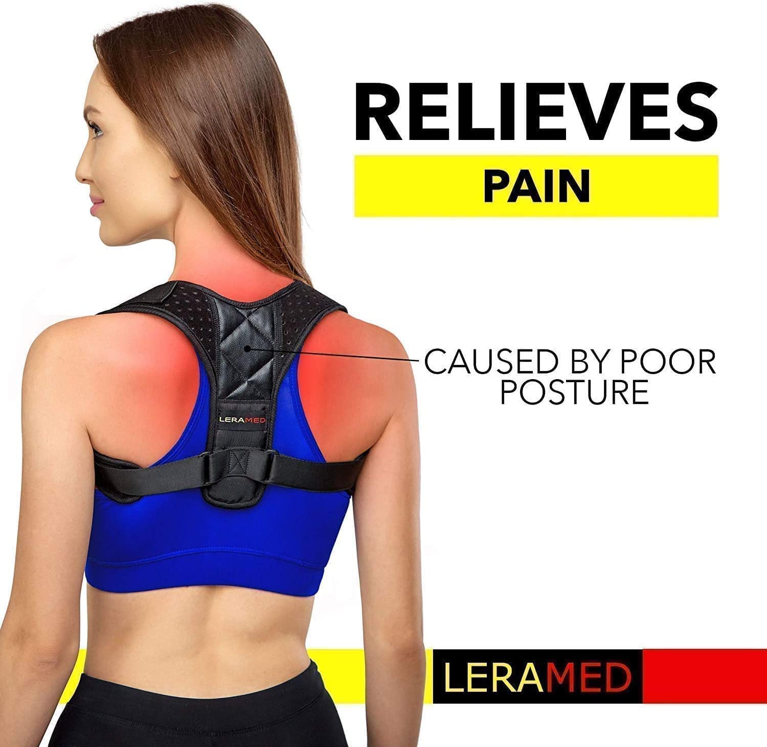 Posture Corrector for Men and Women - Adjustable Upper Back Brace for Clavicle Support and Providing Pain Relief from Neck,Back and Shoulder (Chest Size 25" - 50")