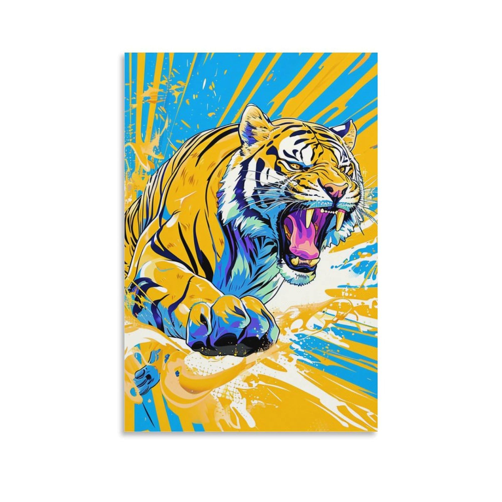 DHBANEIOK Tiger Art - The Canvas Prints of Reproduction Artwork Pictures on Canvas Wall Art for Home Office Decorations 24x36inch(60x90cm)