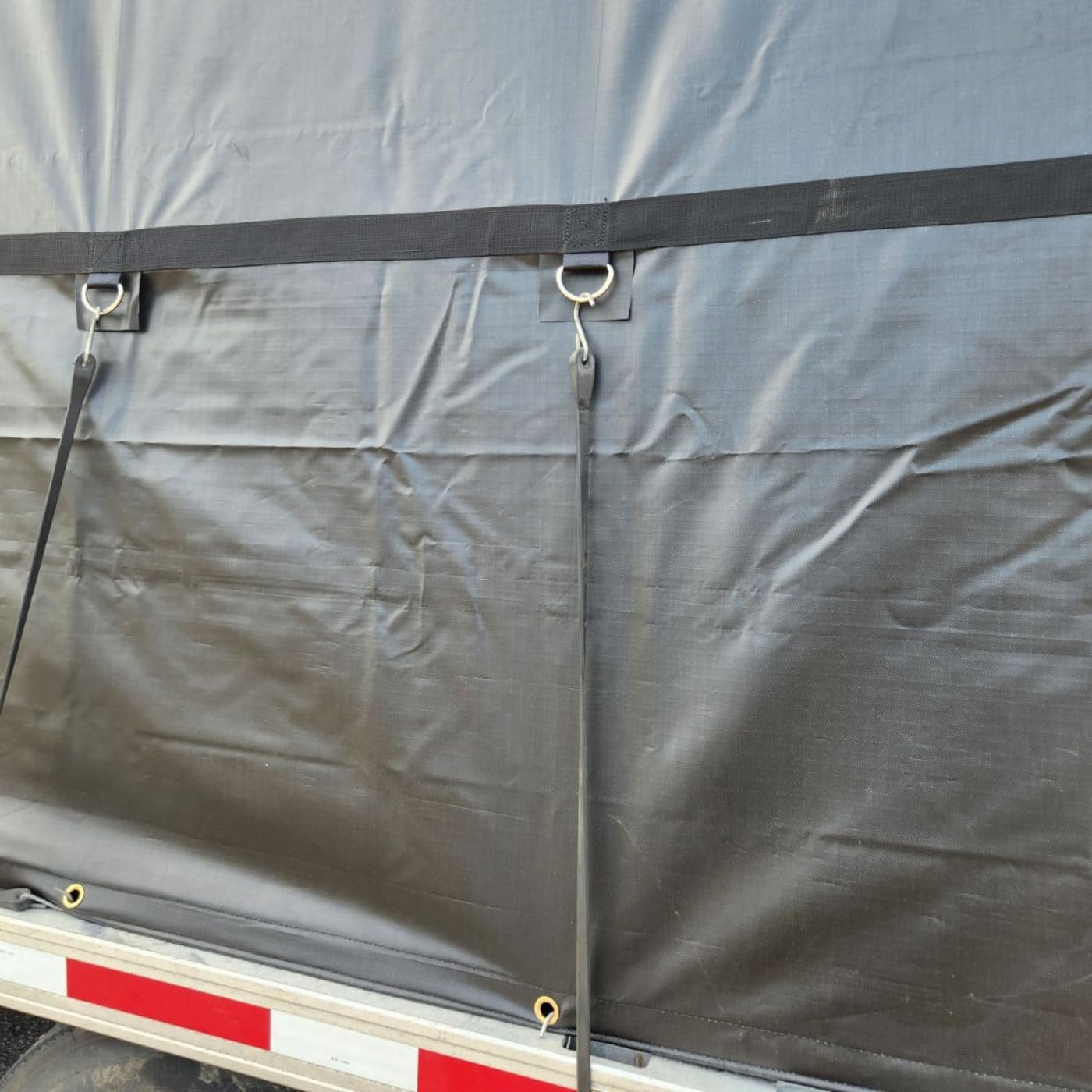 Lightweight Lumber Tarp 24' x 27' (87 lb) 8' Drop Flatbed Tarp Ripstop Black