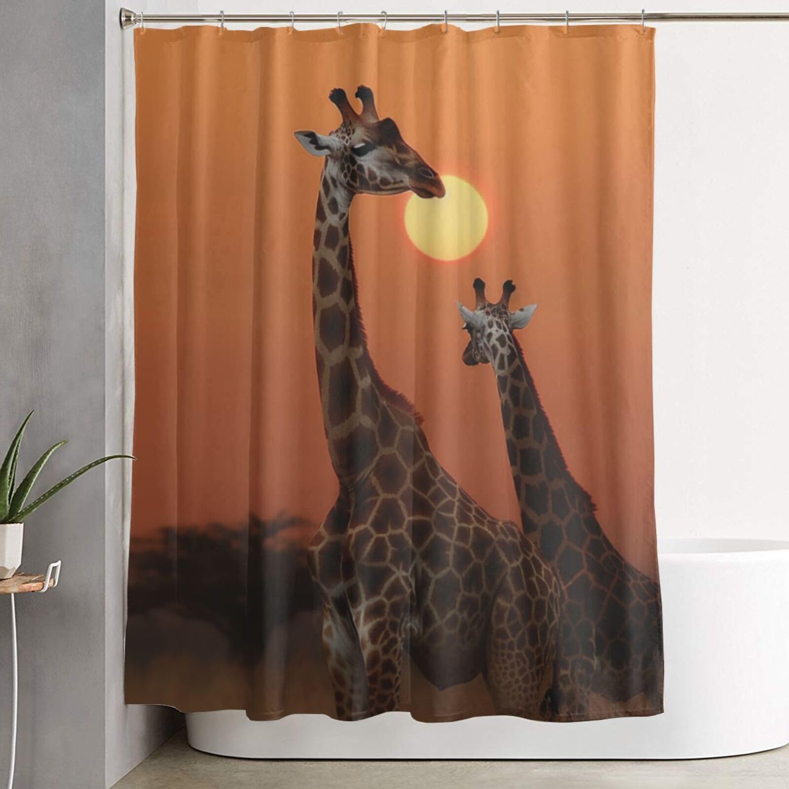Rideau de salle de bain girafe pour créer une ambiance évasion au quotidien