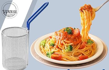 Sunrise Kitchen Supply Stainless Steel Pasta Boil Basket (1, 5D x 9H)