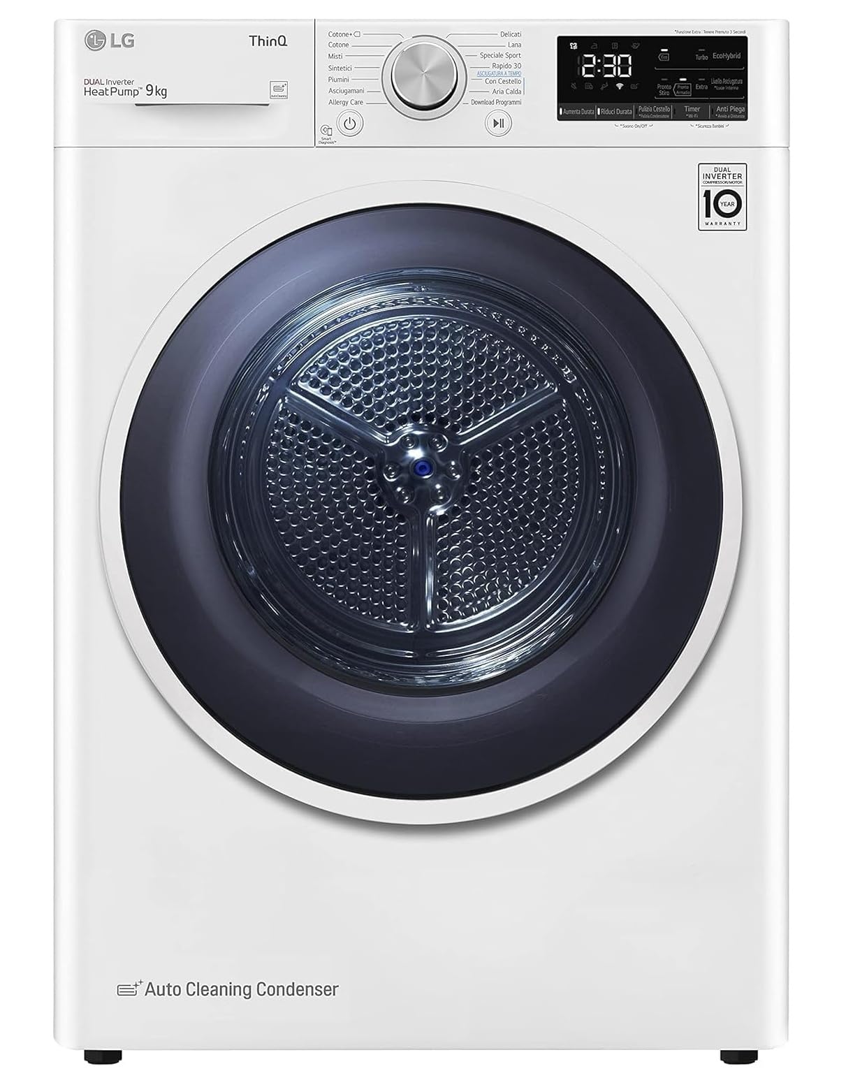 LG Asciugatrice Frontale 9 kg Con Pompa di Calore e Wi‑Fi SmartThinQ