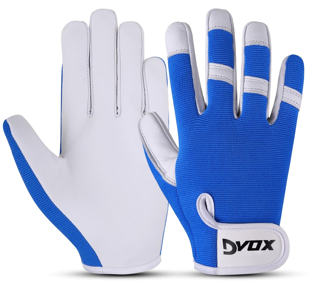 Dvox Leather Gardening Gloves, Heavy Duty Thorn Proof Work Gloves for Men and Women Non-Slip Rigger Multipurpose Gloves