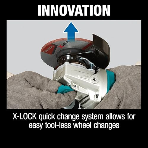 Miniatura 5 de Makita XAG25Z-R 18V LXT sin escobillas de iones de litio de 4-1/2 pulgadas / 5 pulgadas. Amoladora angular X-LOCK inalámbrica (solo herramienta)