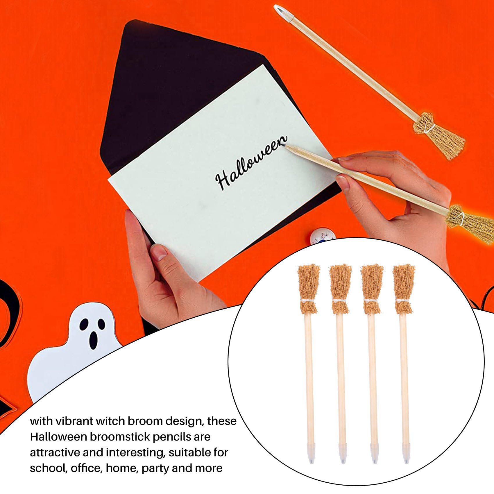 160 Stück Hexenbesen Bleistifte für Halloween Besenstiel Kugelschreiber Bleistifte Halloween Party Favors Hexenbesen Prop Schreiben