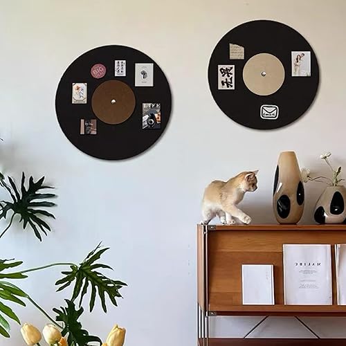 Miniatura 5 de LIYAOLI Juego de 2 tableros de anuncios de fieltro, decoración de pared de música retro para oficina y hogar, tablero de fieltro de 16 pulgadas,