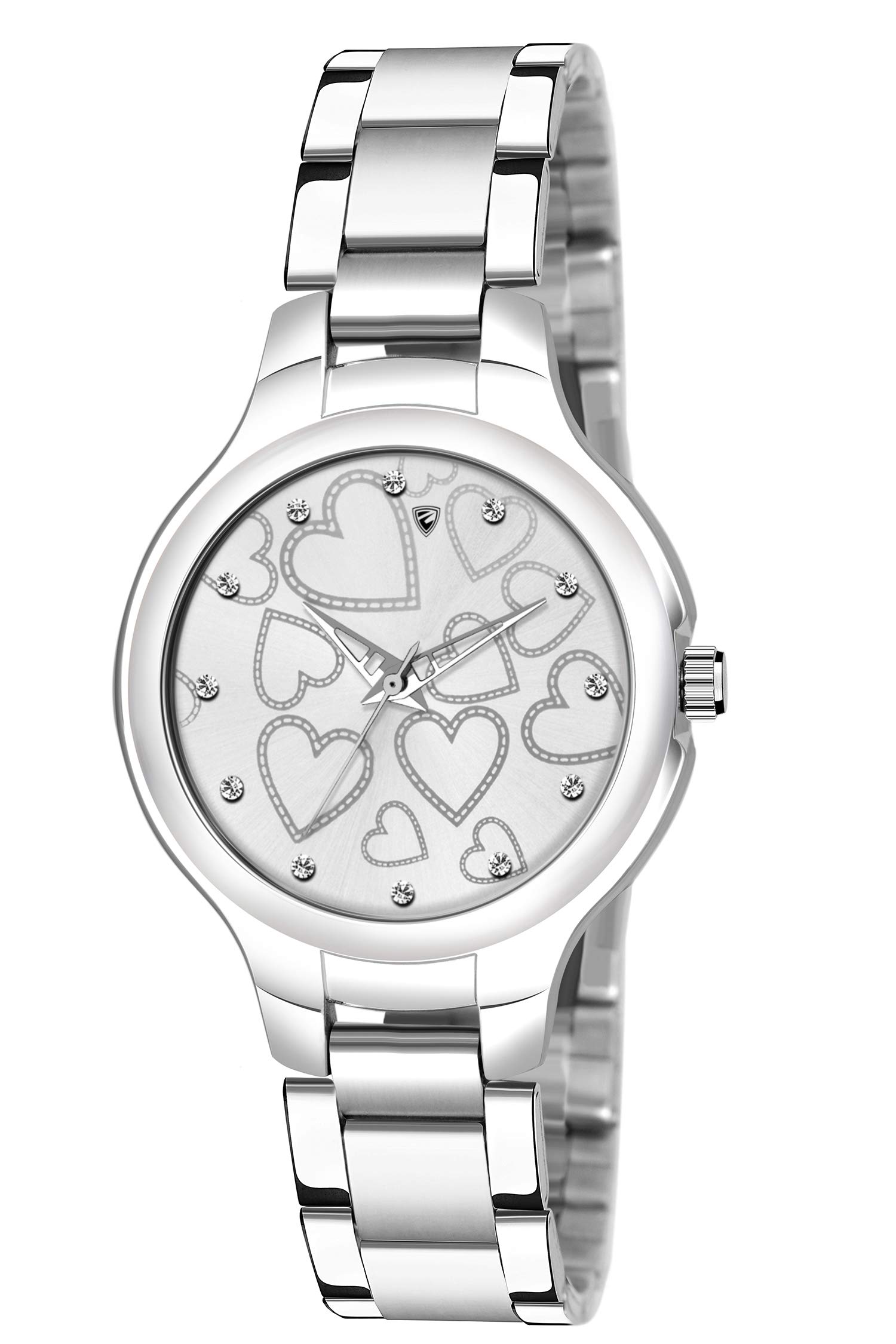 EDINARO Watches for Women Round Studded Dial with Stainless Steel Bracelet Chain Strap Girls & Womens Wrist Watch (B085GF9912) Amazon Price History, Amazon Price Tracker
