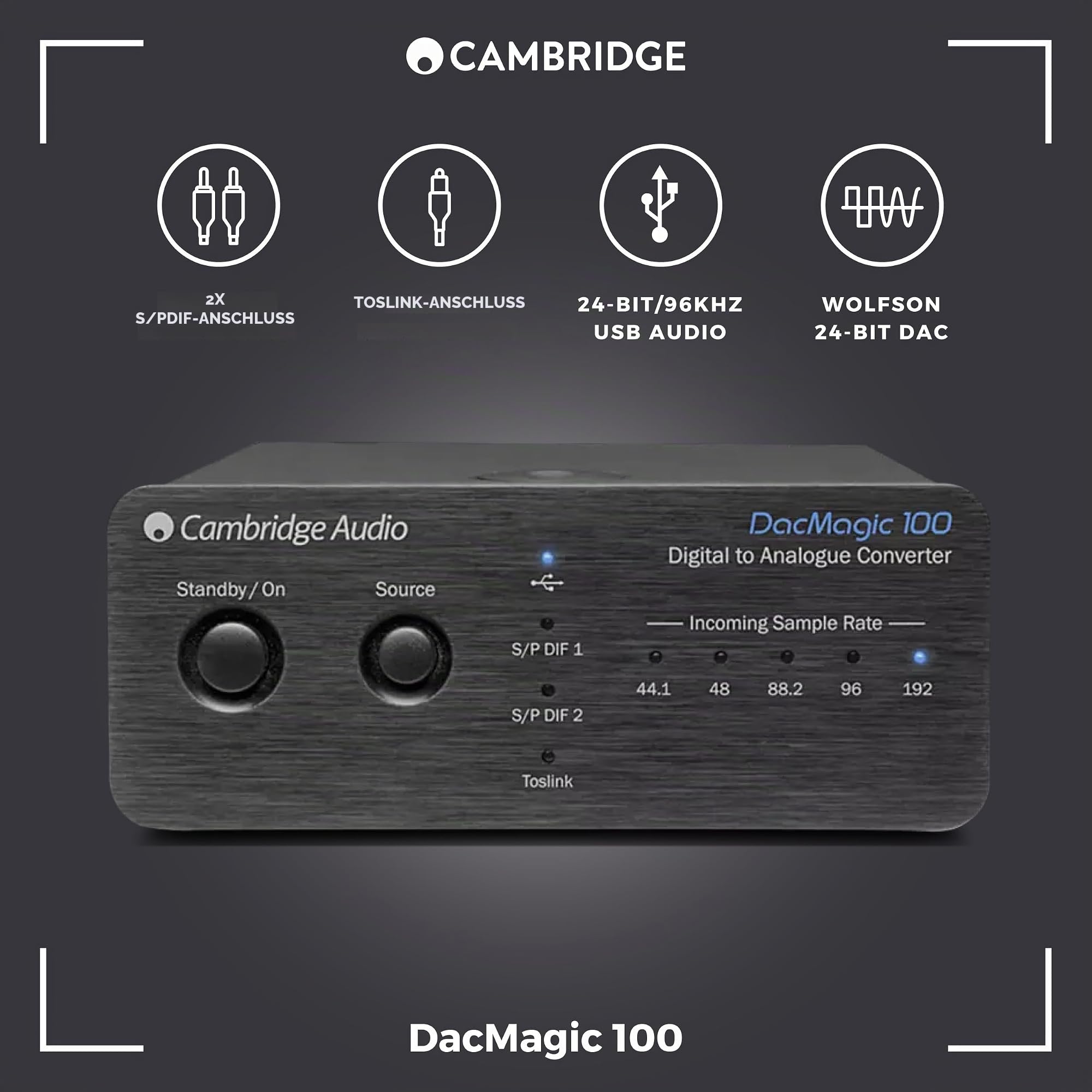 Cambridge Audio DacMagic 100 Audio-Konverter Schwarz